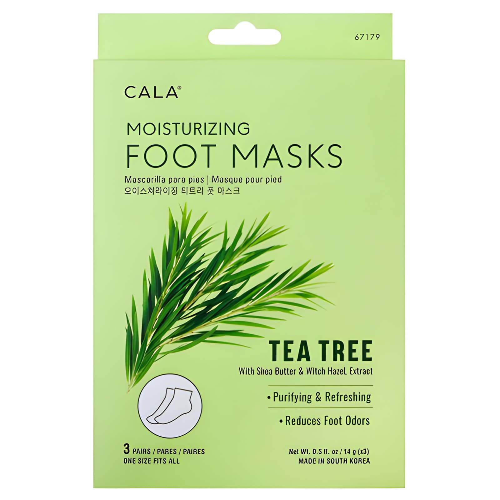 CALA TEA TREE MOISTURIZING FOOT MASKS 3PAIRS