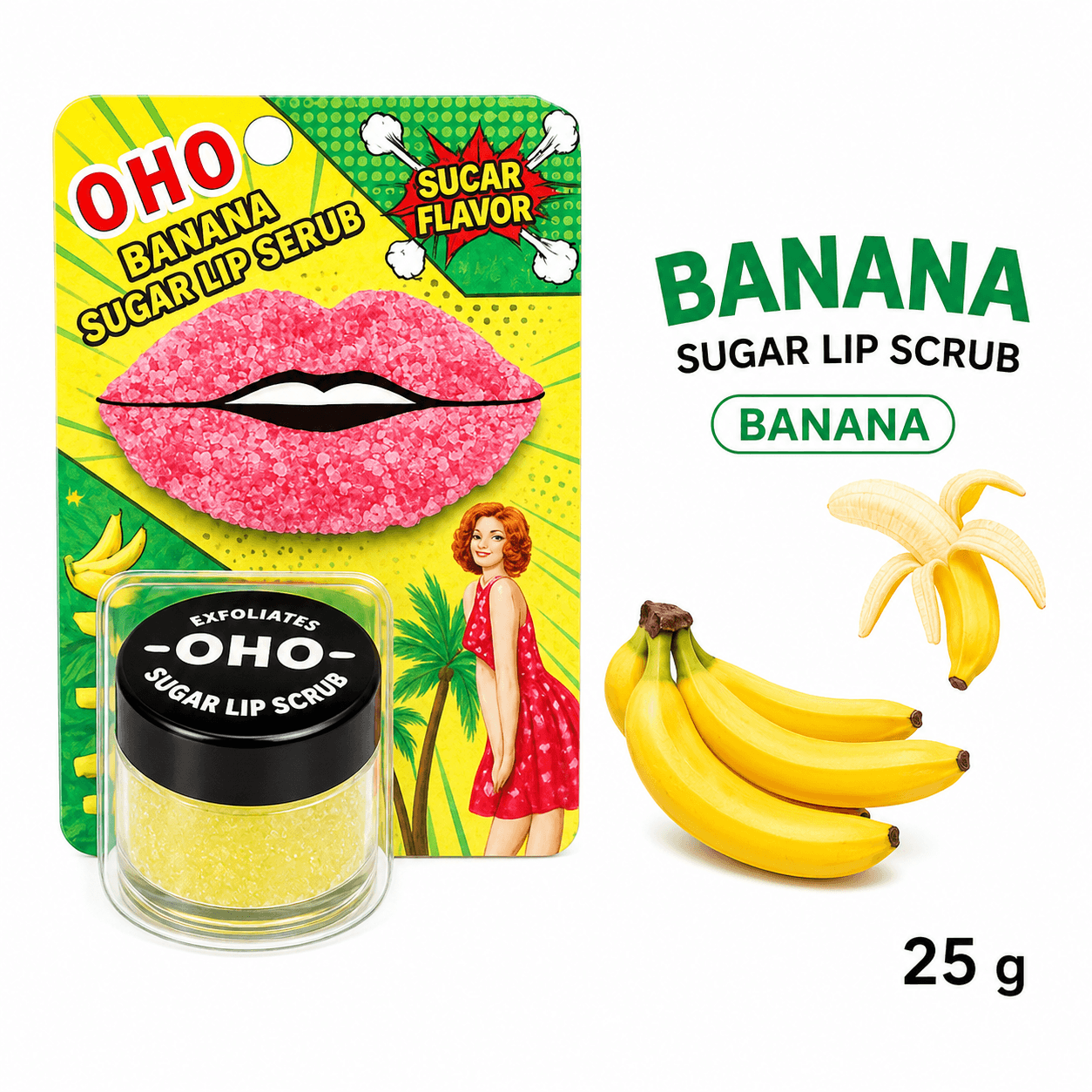 OHO BANANA SUGAR LIP سكراب